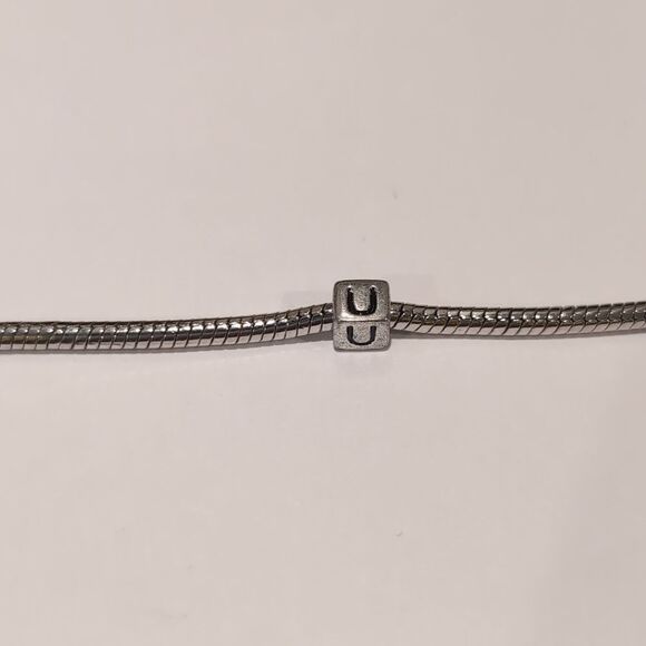 Silver‎ U Spacer Charm for Pandora Style Bracelet - Picture 1 of 5